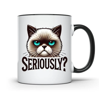 ELITEGEAR4U FUNNY CAT MUG WITH SERIOUSLY GRAPHIC BEST GIFT FOR CAT LOVERS UNIQUE COFFEE MUG