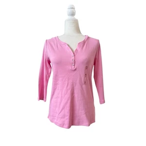Karen Scott NWT Women’s Rose Glow Casual 3/4 Sleeve Top SP - Picture 1 of 10
