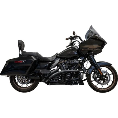 Sweeper Exhaust System with Shields - Black for Harley-Davidson 1F21FB - Image 1 of 3