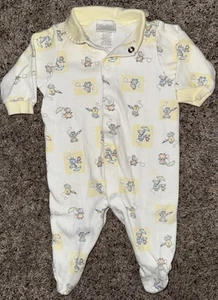 Vintage 90s Carter’s Baby Clothes SZ 0-3 Mouse Footed Sleeper Pajamas - Picture 1 of 4