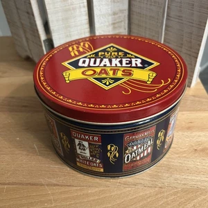 (140A). 1983 Limited Edition Quaker Oats Collector Tin Round Canister Cookie Can - Picture 1 of 7