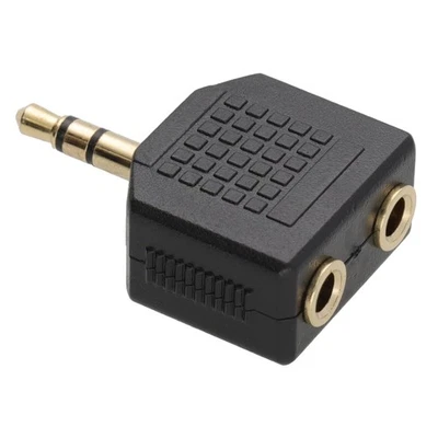 Headphone Splitter Adapter 3.5mm Stereo Plug to 2 x Stereo Sockets TRS - Image 1 of 4