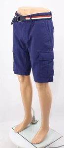 TOMMY HILFIGER JOHN CARGO SHORTS MENS BELTED 32 BLUE RRP £65 AD - Picture 1 of 8
