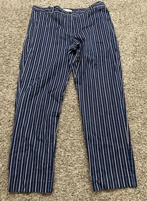 Pantalones de pierna recta a rayas azules Michael Kors para mujer talla 16 (medidas 35 X 28) Foto 1 de 4