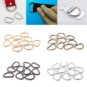 10pcs Metal D-Ring Buckle Loop Craft Bag Strap Leather DIY Accessory DIY 13-25mm - Picture 1 of 15