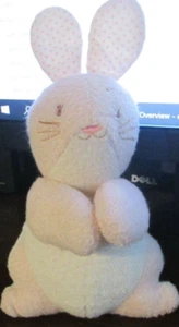 House of Hatten pink & white plush bunny with rattle (RARE) - Picture 1 of 2