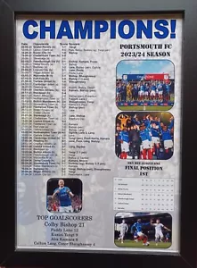 Portsmouth League One champions 2023-24 - souvenir print - Picture 1 of 5