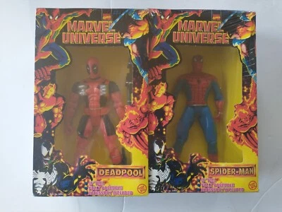 Marvel Universe Deadpool & Spiderman 10" figuras de acción ToyBiz NUEVO conjunto sellado Foto 1 de 4