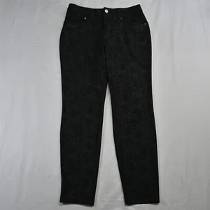 Simply Vera Wang Large Black Snakeskin Ponte Skinny Womens Dress Pants - Picture 1 of 9