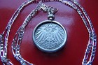 1890-1916 COIN PENDANT GERMAN EMPIRE COIN  on a 24" ITALIAN MADE Silver Chain