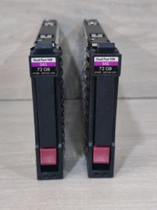 LOT 2PCS.HP DG0072BALVL 504015-001 72GB 10K SAS DUAL PORT HARD DRIVE - Afbeelding 1 van 12