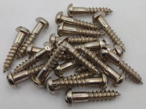 #10 x 1" Chrome Brass Round Head Slotted Marine Wood Screws (20) pack CBWS63 - Picture 1 of 2