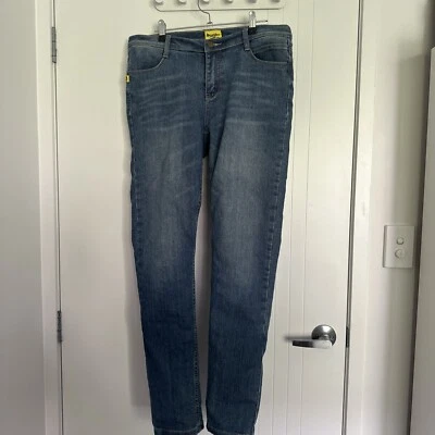 Drayko Jeans Womens 8 Blue Denim Protective Pants Straight Zip Fly Size 8x32 - Image 1 of 4