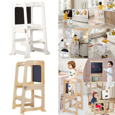 3in1 Lernturm mit Tafel Kinderstuhl Holz Lernstuhl Küche Tritthocker Montessori