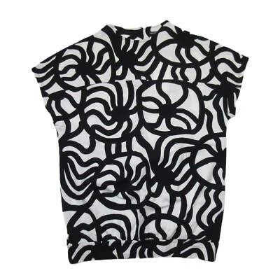 NWT marimekko Tylii in White Black Joonas Trikoo Print T-shirt Top S - Image 1 of 4