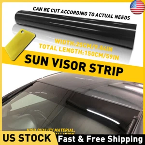 Car Sun Visor Strip Tint Film Windshield UV Shade Banner Accessories-Gloss Black - Picture 1 of 9