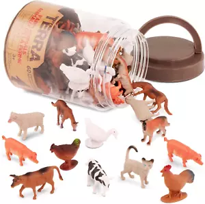 – Toy Farm Animals Tube – 60 Mini Figures in 12 Realistic Designs – Barnyard Ani - Picture 1 of 11