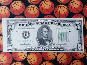 1950A $5 ERROR NOTE FIVE Dollar Bill Federal Reserve Note Vintage United States - Picture 1 of 6