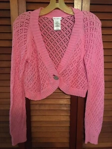 Pink Sweater Knit Bolero Size Large Junior  - Picture 1 of 2
