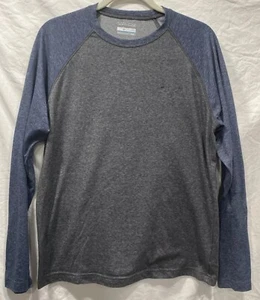 Columbia Men’s Raglan Gray Shirt Medium Omni-Wick Heathered Blue - Picture 1 of 6