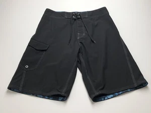 Burnside Board Shorts Men's 30 Black White Stitch Pockets Swimwear Lake Beach - Picture 1 of 9
