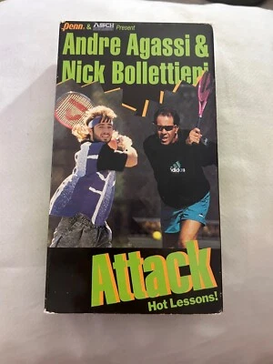 Attack! Hot Lessons With Andre Agassi and Coach Nick Bollettiere (VHS, 1992) - Image 1 of 3