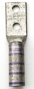 Panduit LCCX4/0-38D Two Hole 4/0 Flex Cable 3/8" Stud Compression Crimp Lug - Picture 1 of 8