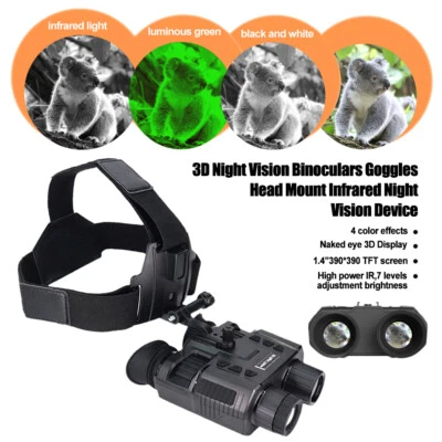 3D Night Vision Binoculars Infrared Digital Head Mount Goggles Hunting NV8000 - Image 1 of 4