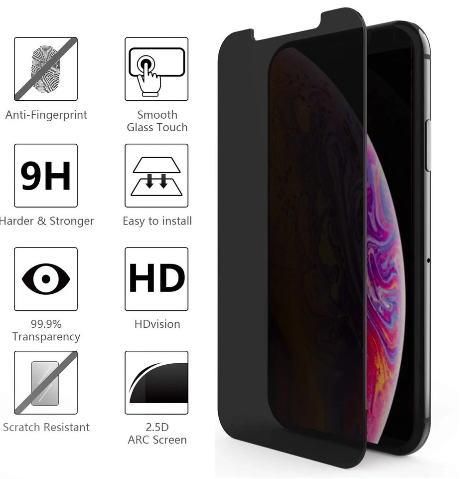 Privacy Screen Protector for iPhone 11 / XR, Anti-Spy Tempered Glass - Image 1 of 1