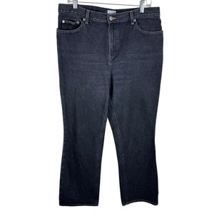 Ann Taylor LOFT 100 % Baumwolle Antik schwarz gerades Bein hoher Bund Jeans Größe 14 - Bild 1 von 5