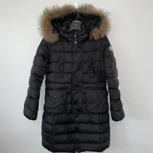 Moncler Womens Jacket Size 2 Khloe Fur Long Down Parka Designer Winter Snow - Picture 1 of 13
