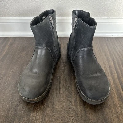 Birkenstock STOWE Botas Cuero Negro Botines Moto Cremallera 36 Reg Wm 5-5.5 Foto 1 de 4