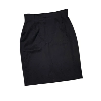 Henri Bendel Nueva York Pequeña Falda Negra Vintage Mezcla Lana Virgen Italia Talla 6 Foto 1 de 4