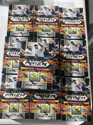 Lote de 10 tarjetas coleccionables de golf Panini Prizm LIV 2025 caja bláster medio estuche SP SSP Foto 1 de 4