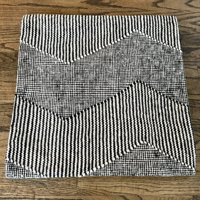 Zebra Handmade in India Pillow Cover 20x20 Black Beige 50% wool 50% cotton NEW - Image 1 of 4