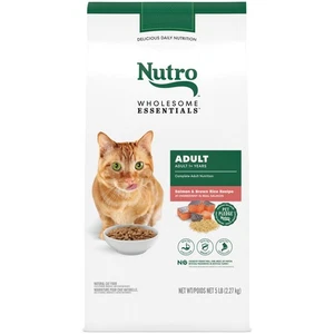 Wholesome Essentials Adult Dry Cat Food, Salmon & Brown Rice Recipe, 5 lb. Bag - Picture 1 of 9