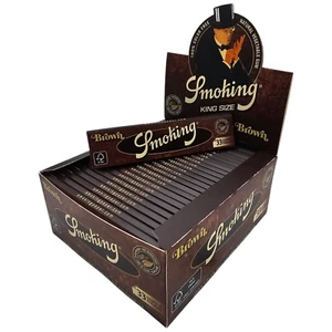Caja de papel rodante marrón para fumar talla King delgada sin blanquear libre de cloro - Imagen 1 de 20