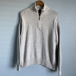 Eddie Bauer Strick 1/4 Reißverschluss khakiblau Pullover Herren Größe Large Baumwollmischung - Bild 1 von 6