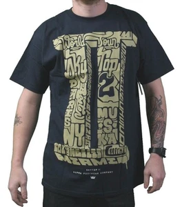 T-Shirt Supra Footwear Uomo Navy Skateboarding Skytop II World Tour 2 3 4XL Nuova con etichette - Foto 1 di 2