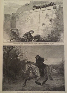 PARIS NEWSBOYS SMUGGLING PAPERS RAMPARTS & BELATED TRAVELER HARPER'S WEEKLY 1871 - Picture 1 of 2