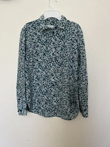 Equipment Femme Green White Floral Silk Button Shirt XS/TP - Picture 1 of 10