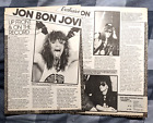 JON BON JOVI / 2 PAGE UP FRONT & ON THE RECORD MAGAZINE ARTICLE COMPLETE