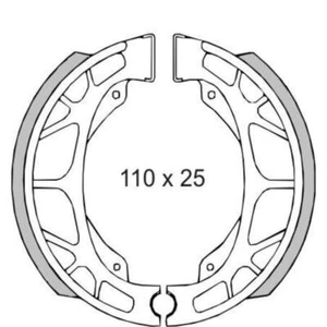 Zapatas Del Freno Post. SPECIALBRAKESHOE 110X25 para Sym 50 Mi 2006-2021 - Imagen 1 de 1