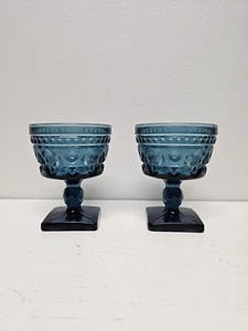 Park Lane Blue By Colony Dessert Glasses Champagne Sherbert Set Of 2 Blue - Picture 1 of 6