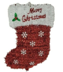 Medias de oropel de Navidad ""Feliz Navidad"" 14"" x 10"" - 2 piezas - Imagen 1 de 2