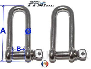 Manille Longue Ø12mm Libre Longueur 120mm ( Lot de 2 ) inox 316 / A4 - Imagen 1 de 2