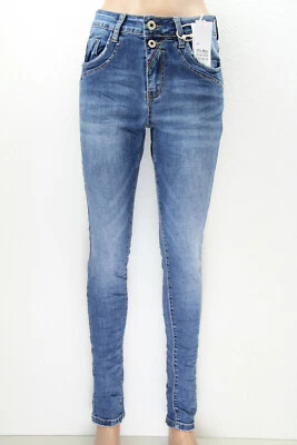 JEWELLY High Waist Damen Jeggings Jeans Denim Knopfleiste Stretch JW2254 - Bild 1 von 4