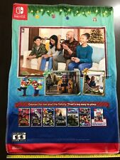 Mario Holiday Gamestop Switch Promo Cloth/Fabric Poster (34in x 24in)
