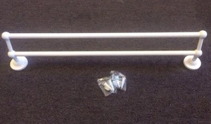 Double Towel Rail White 600mm Brewers Design Bathroom Accessories - Picture 1 of 10