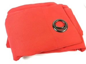Karma Cotton Blend Grommet Curtain Panels Set of 2 54x95  Red - Picture 1 of 3
